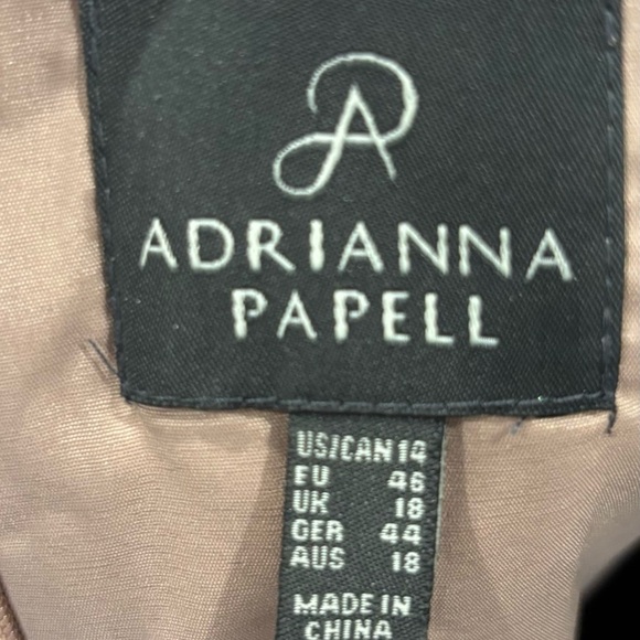 Adrianna Papel Gunmetal Sequin Paisley Pattern Chiffon Shift Dress Sz 14 - Picture 9 of 11